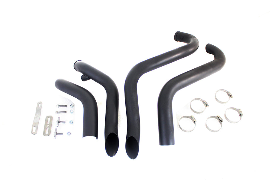 HARLEY Straight Down Drag Pipe Set Schwarz mit Hitzeschildern Passend für 1986-2017 FXST,