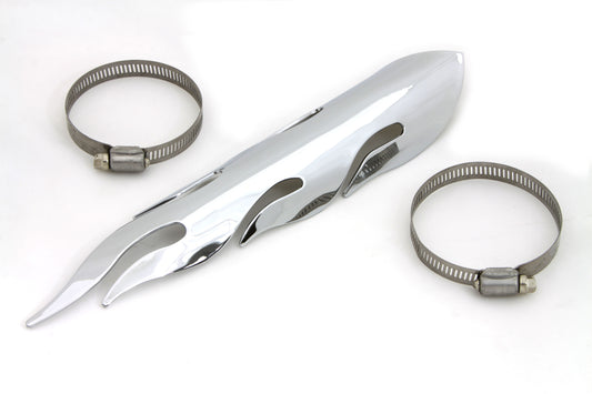 HARLEY Exhaust Heat Shield Flame Style Fits 0-  Custom, application
