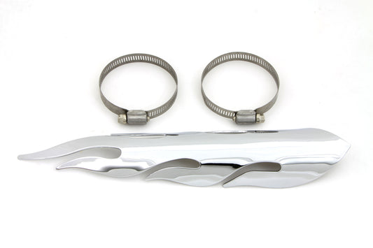 HARLEY Exhaust Heat Shield Flame Style Fits 0-  Custom, application