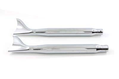 HARLEY Chrome Tapered Fishtail Muffler Set 27 inch fits 0-  Custom,