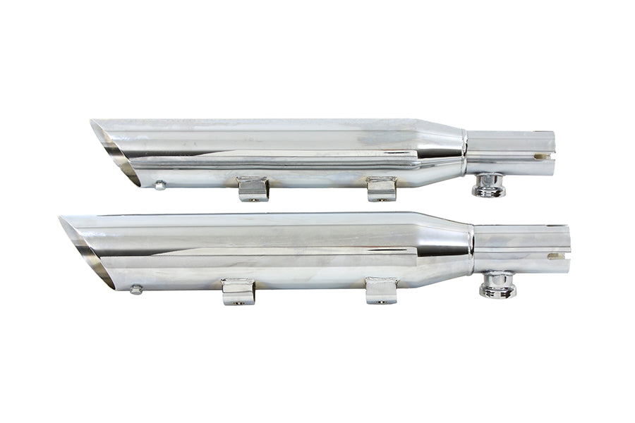 HARLEY Wyatt Gatling Down Slash Slip-On Endschalldämpfer Set Chrom passend für 2007-2013 XL,