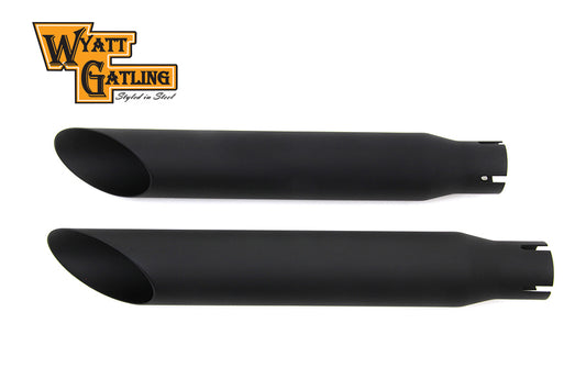 HARLEY Wyatt Gatling Black Slash Slip-On Muffler Set fits 0-  Custom,