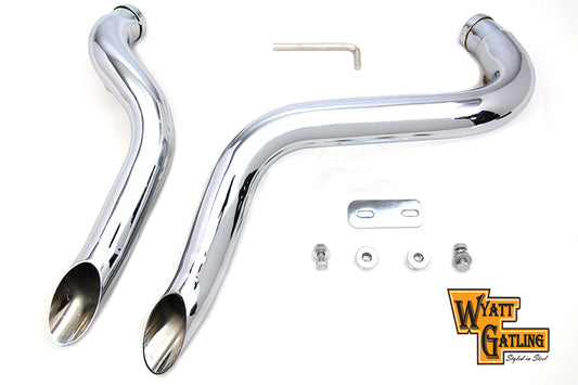 HARLEY Wyatt Gatling Down Draft Exhaust Header Set fits 1986-2017 FXST,  1986-2017 FLST,  1991-2017 FXD,  1986-2013 XL,