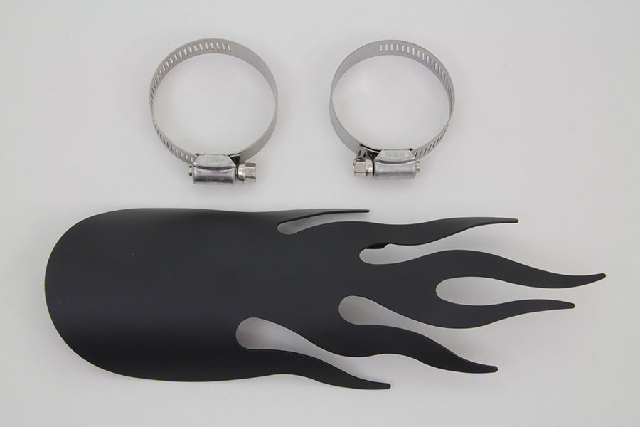 HARLEY Black Flame Hitzeschutzblech, passend für 0- Custom, Anwendung für 2-1/4" Rohre
