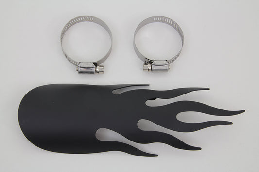 HARLEY Black Flame Heat Shield Fits 0-  Custom, application for 2-1/4 pipes"