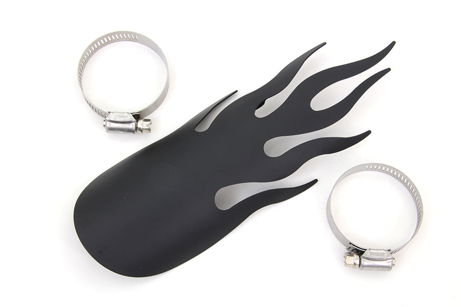 HARLEY Black Flame Hitzeschutzblech, passend für 0- Custom, Anwendung für 2-1/4" Rohre