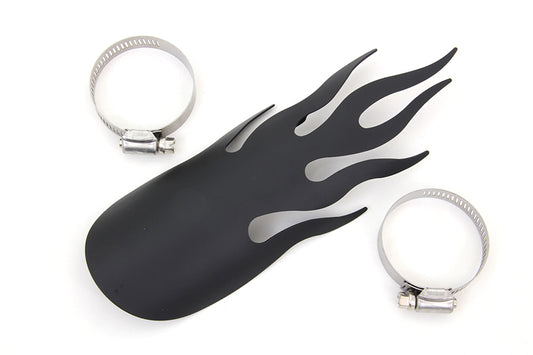 HARLEY Black Flame Heat Shield Fits 0-  Custom, application for 2-1/4 pipes"