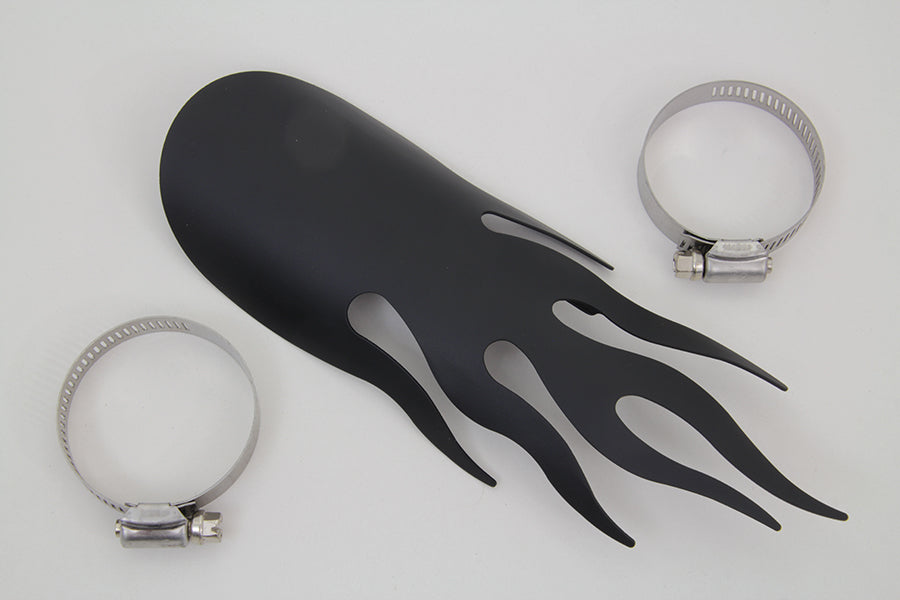 HARLEY Black Flame Hitzeschutzblech, passend für 0- Custom, Anwendung für 2-1/4" Rohre