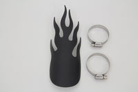 HARLEY Black Flame Hitzeschutzblech, passend für 0- Custom, Anwendung für 2-1/4" Rohre