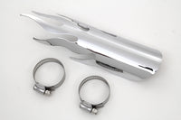 HARLEY Chrom Flammen Hitzeschild Passend für 0-  Custom, Anwendung für 1-3/4 Rohre"