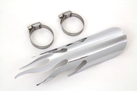 HARLEY Chrom Flammen Hitzeschild Passend für 0-  Custom, Anwendung für 1-3/4 Rohre"
