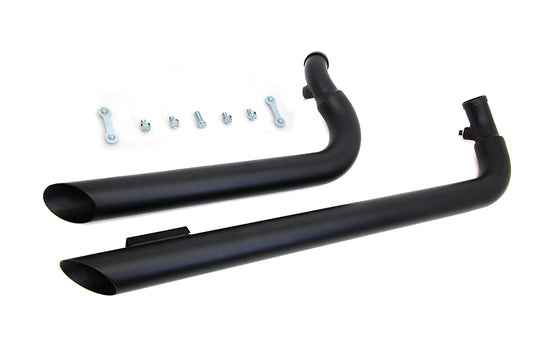 HARLEY Wyatt Gatling Exhaust Drag Pipe Set Slash Cut Black fits 1986-2013 XL,