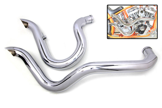 HARLEY Exhaust Drag Pipe Set Slash Cut Fits 0-  Custom, application for right side drive Big Twin on