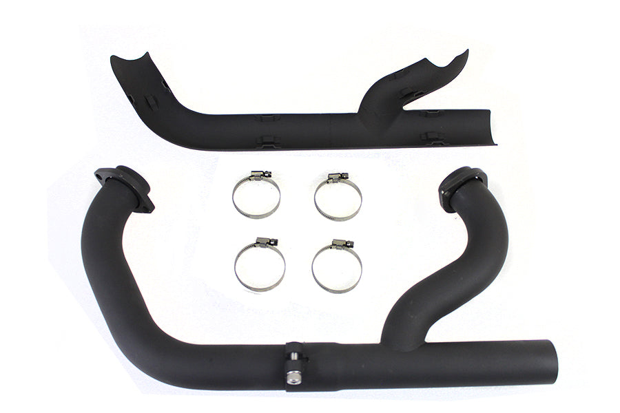 HARLEY 2:1 Siamese Exhaust Header Set Black XL 1986-06, FX FLST FXST 1986-99
