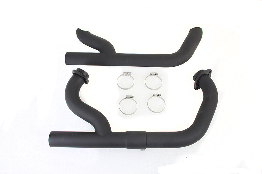 HARLEY 2:1 Siamese Exhaust Header Set Black XL 1986-06, FX FLST FXST 1986-99
