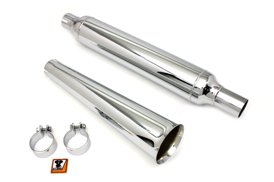 HARLEY Chrom-Schalldämpfer mit Megafon-Spitze, passend für 1958-1984 FL,