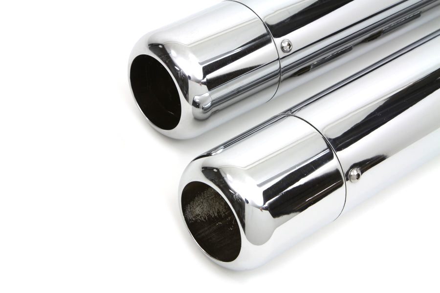 HARLEY Wyatt Gatling Muffler Set With Chrome Hollow Point End Tips fits 1995-2016 FLT,