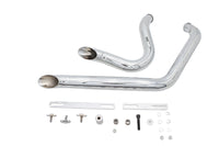 HARLEY Stacked Short Goose Style Drag Pipe Set Chrom passend für 2007-UP FXST,