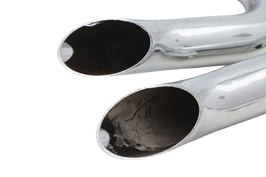HARLEY Stacked Short Goose Style Drag Pipe Set Chrom passend für 2007-UP FXST,