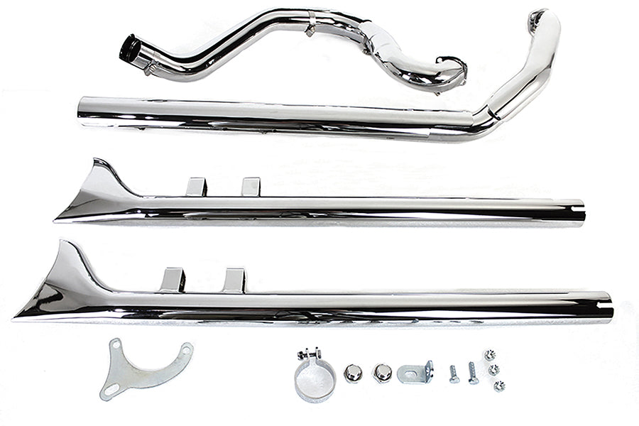 HARLEY True Dual Krümmer mit Fishtails Chrom Passend für 1995-2006 FLT,