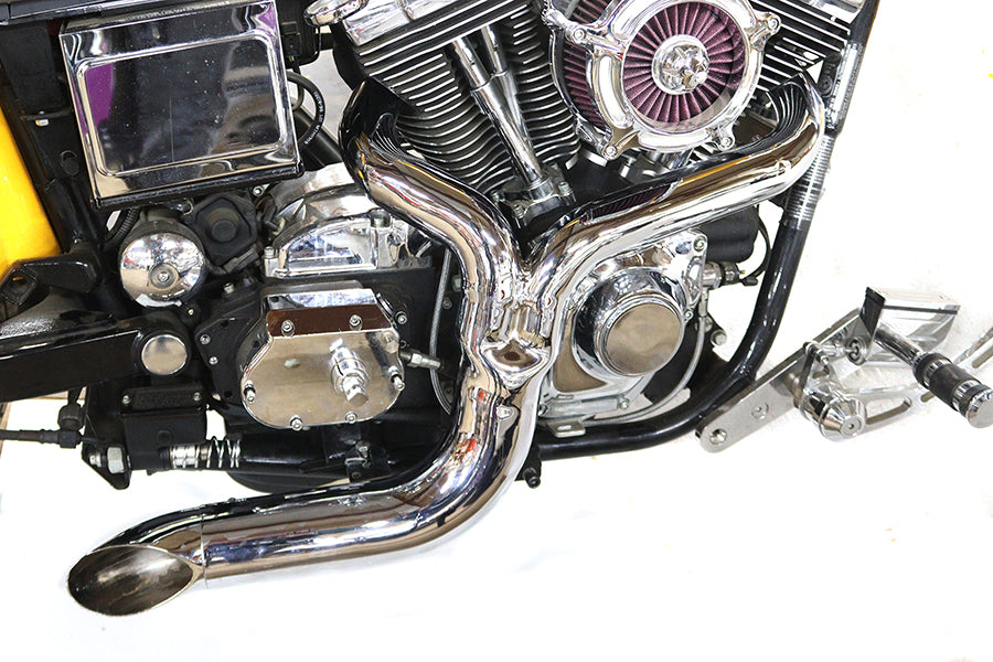 HARLEY FXD 2:1 Lake Side Pipe Auspuff Chrom Passend für 2006-2017 FXD,