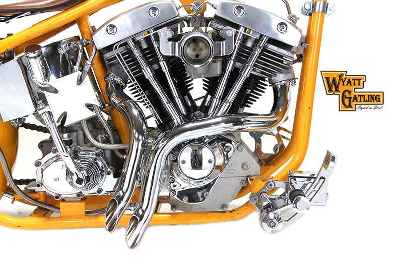 HARLEY Chrom Wyatt Gatling Down Draft Drag Pipes passend für 1970-1984 FX, 1970-1984 FL, 1970-1984 FX,