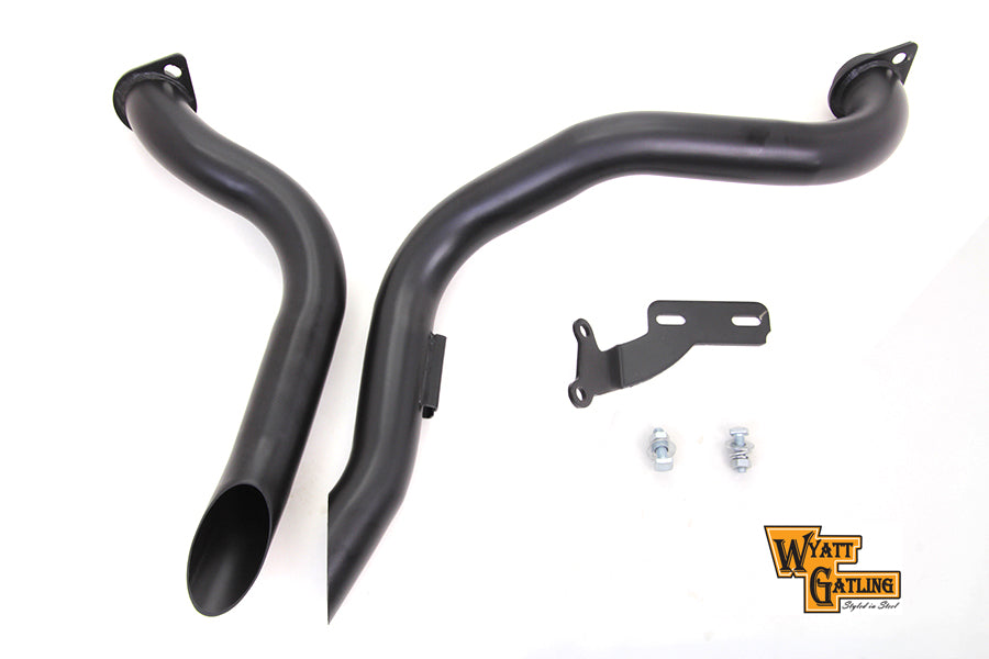 HARLEY Schwarze Wyatt Gatling Down Draft Drag Pipes Passend für 1970-1984 FX, 1970-1984 FL, 1970-1984 FX,