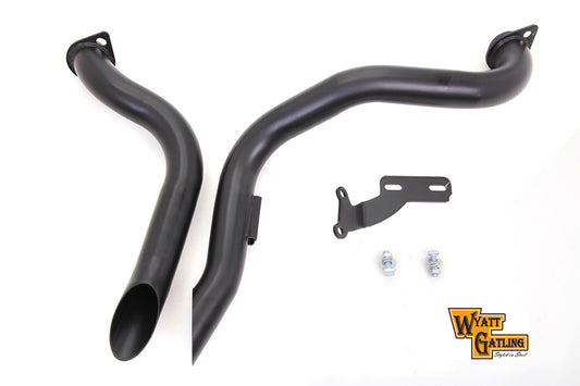 HARLEY Schwarze Wyatt Gatling Down Draft Drag Pipes Passend für 1970-1984 FX, 1970-1984 FL, 1970-1984 FX,