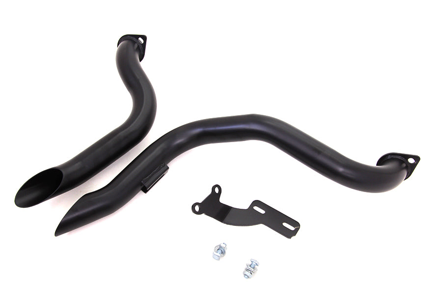 HARLEY Schwarze Wyatt Gatling Down Draft Drag Pipes Passend für 1970-1984 FX, 1970-1984 FL, 1970-1984 FX,