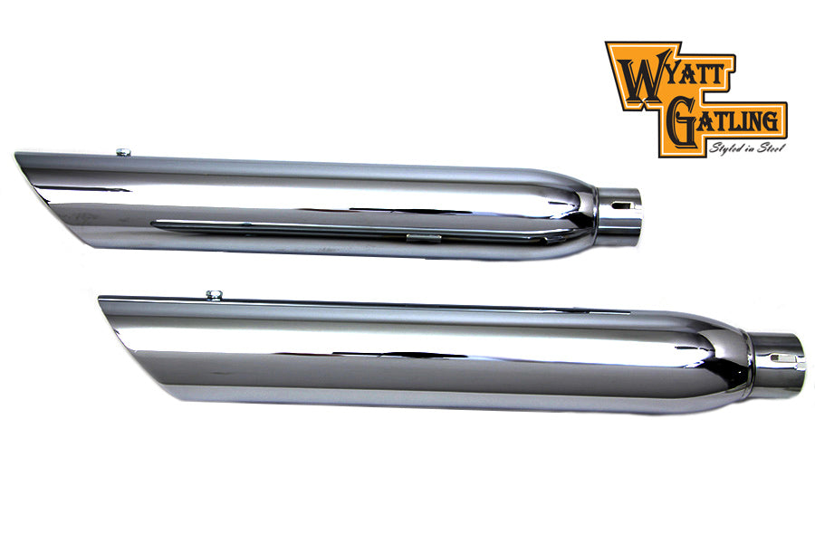 HARLEY Wyatt Gatling Chrome Side Slash Muffler Set fits 2014-UP XL,