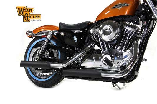 HARLEY Wyatt Gatling Black Side Slash Muffler Set fits 2014-UP XL,