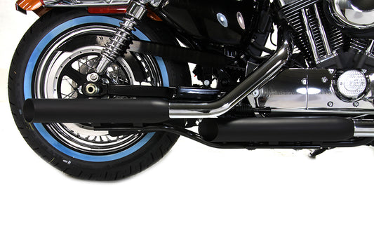 HARLEY Wyatt Gatling Black Side Slash Muffler Set fits 2014-UP XL,