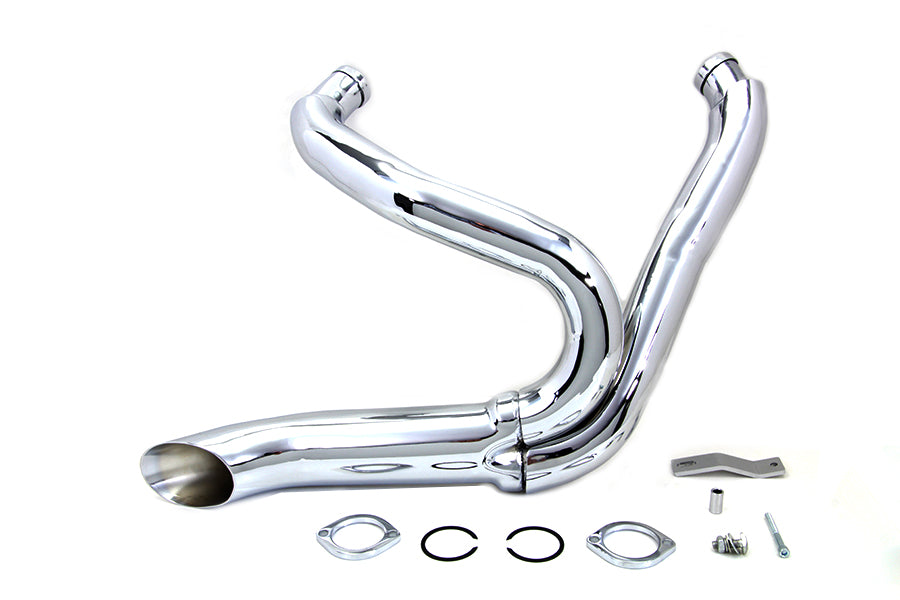 HARLEY Chrom Wyatt Gatling 2 in 1 Auspuffkrümmer-Satz passend für 1986-2011 FXST, 1991-2011 FXDWG,