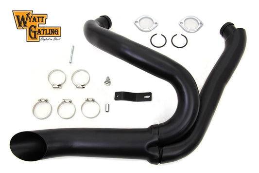 HARLEY Black Wyatt Gatling 2-in-1 Auspuffkrümmer-Kit passend für 1986-2011 FXST, 1991-2011 FXDWG,