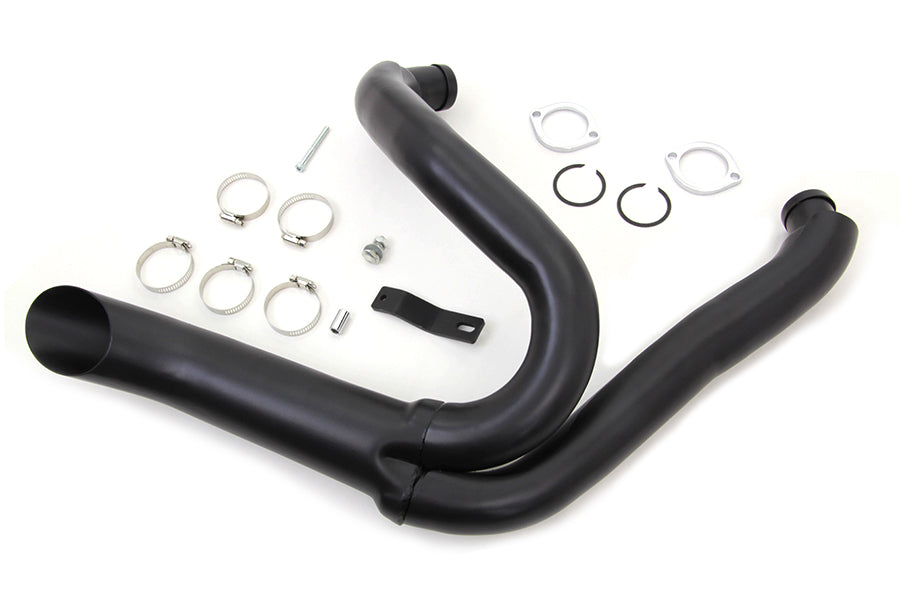 HARLEY Black Wyatt Gatling 2-in-1 Auspuffkrümmer-Kit passend für 1986-2011 FXST, 1991-2011 FXDWG,