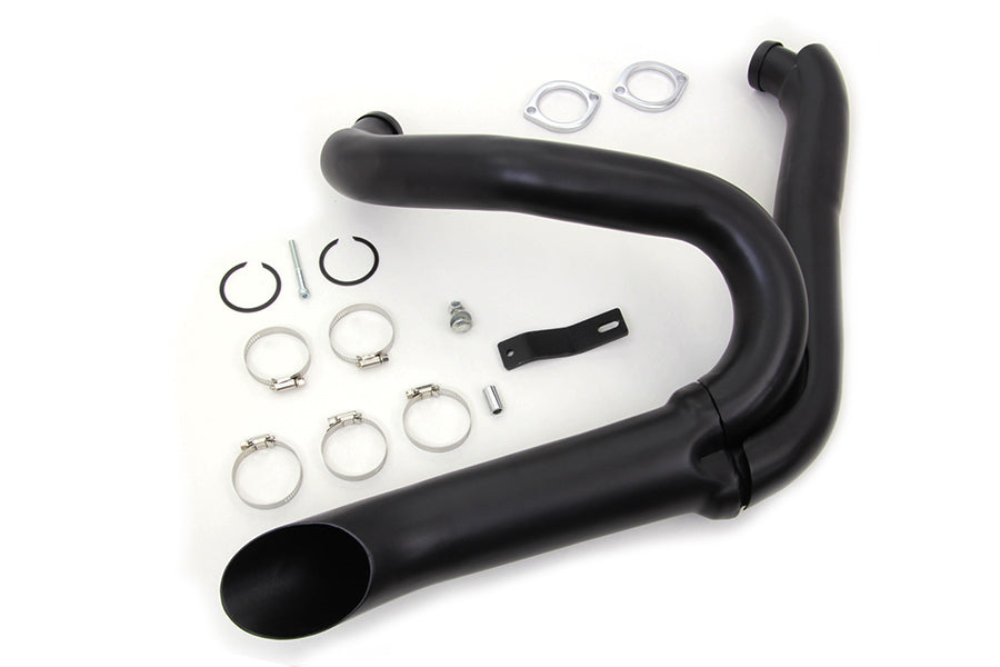 HARLEY Black Wyatt Gatling 2-in-1 Auspuffkrümmer-Kit passend für 1986-2011 FXST, 1991-2011 FXDWG,