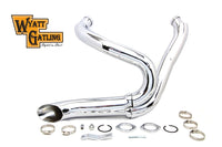 HARLEY Chrom Wyatt Gatling 2 in 1 Auspuffrohrkrümmer-Kit passend für 2012-2017 FXST, 2012-2017 FXDWG,