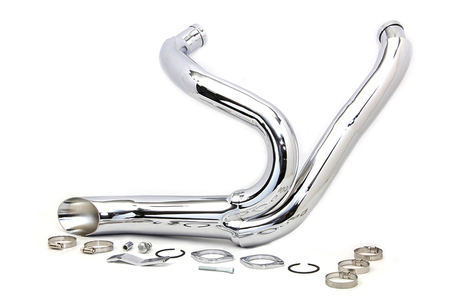 HARLEY Chrom Wyatt Gatling 2 in 1 Auspuffrohrkrümmer-Kit passend für 2012-2017 FXST, 2012-2017 FXDWG,