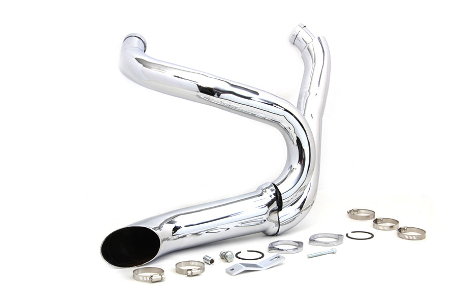 HARLEY Chrom Wyatt Gatling 2 in 1 Auspuffrohrkrümmer-Kit passend für 2012-2017 FXST, 2012-2017 FXDWG,