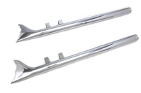 HARLEY Wyatt Gatling 32 inch Scalloped Fishtail Set Chrome fits 1995-2016 FLT,