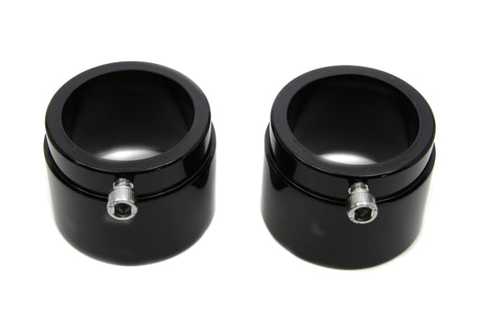 HARLEY Black Tips for Straight Pipe Exhausts Fits 0-  Custom, application for 2-1/4 pipes"