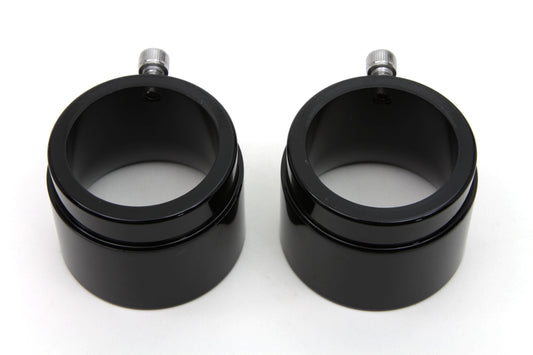 HARLEY Black Tips for Straight Pipe Exhausts Fits 0-  Custom, application for 2-1/4 pipes"