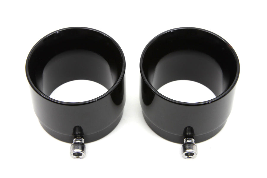 HARLEY schwarze Endkappen für Straight Pipe Auspuffanlagen passen auf 0- Zoll Sonderanfertigungen, Anwendung für 2-1/4 Zoll Rohre