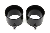 HARLEY schwarze Endkappen für Straight Pipe Auspuffanlagen passen auf 0- Zoll Sonderanfertigungen, Anwendung für 2-1/4 Zoll Rohre
