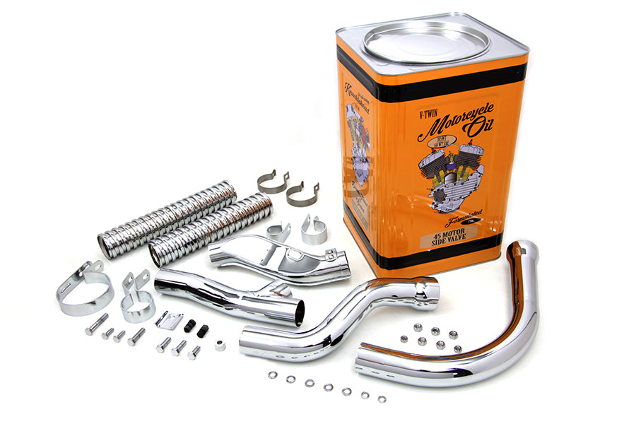 HARLEY Chrom Panhead Auspuffkrümmer-Kit Passend für 1948-1957 FL,