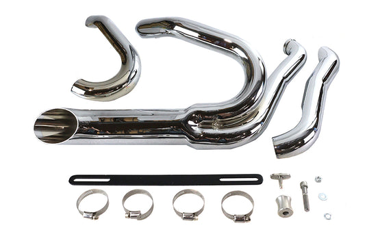 HARLEY Chrom Wyatt Gatling 2 in 1 Auspuffrohrkrümmer-Set passend für 1986-2005 FXST,