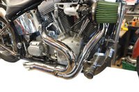 HARLEY Chrom Wyatt Gatling 2 in 1 Auspuffrohrkrümmer-Set passend für 1986-2005 FXST,