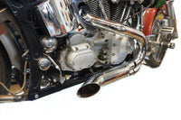 HARLEY Chrom Wyatt Gatling 2 in 1 Auspuffrohrkrümmer-Set passend für 1986-2005 FXST,