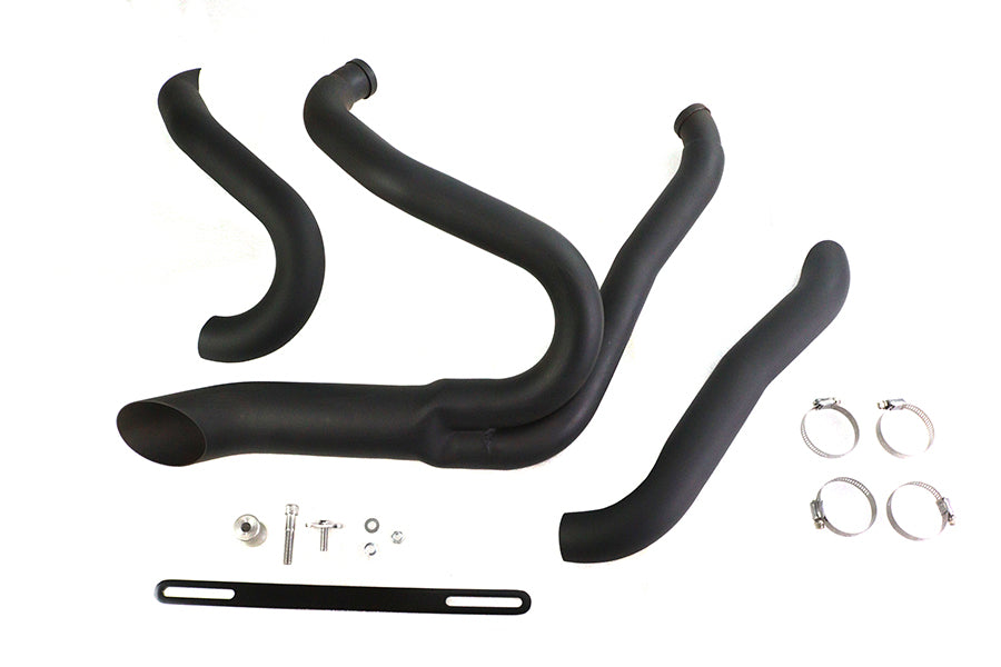 HARLEY Schwarz Wyatt Gatling 2-in-1 Auspuffkrümmer-Kit passend für 1986-2005 FXST,