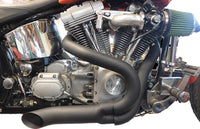 HARLEY Schwarz Wyatt Gatling 2-in-1 Auspuffkrümmer-Kit passend für 1986-2005 FXST,
